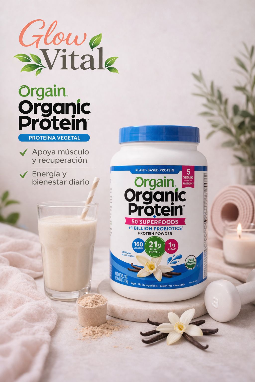 🌿 Orgain Organic Protein™ + 50 Superfoods – Vanilla Bean